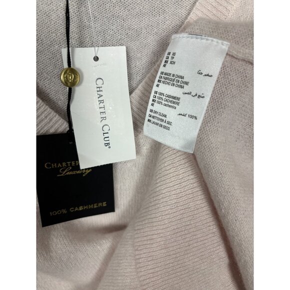 Charter Club 100% Cashmere Women's V-Neck Long-Sleeve Sweater Delicacy XS NWT's - Picture 7 of 8